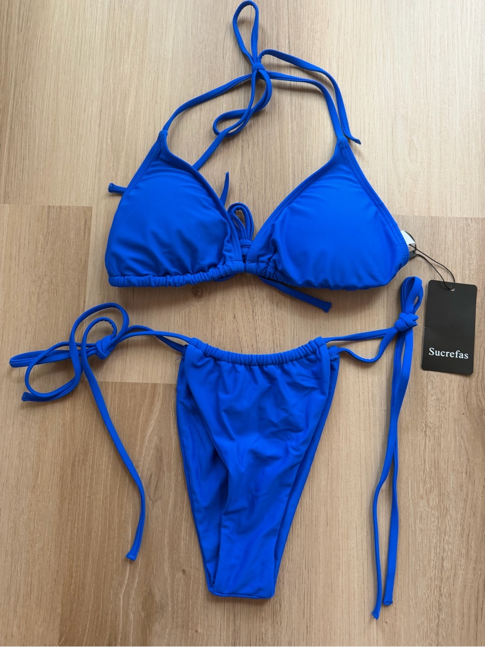 Sucrefas Royal Blue String Bikini Set Size Medium NWT